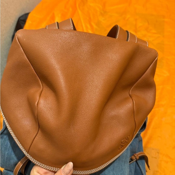 Loewe Tan Leather and Denim Backpack - Picture 8 of 16